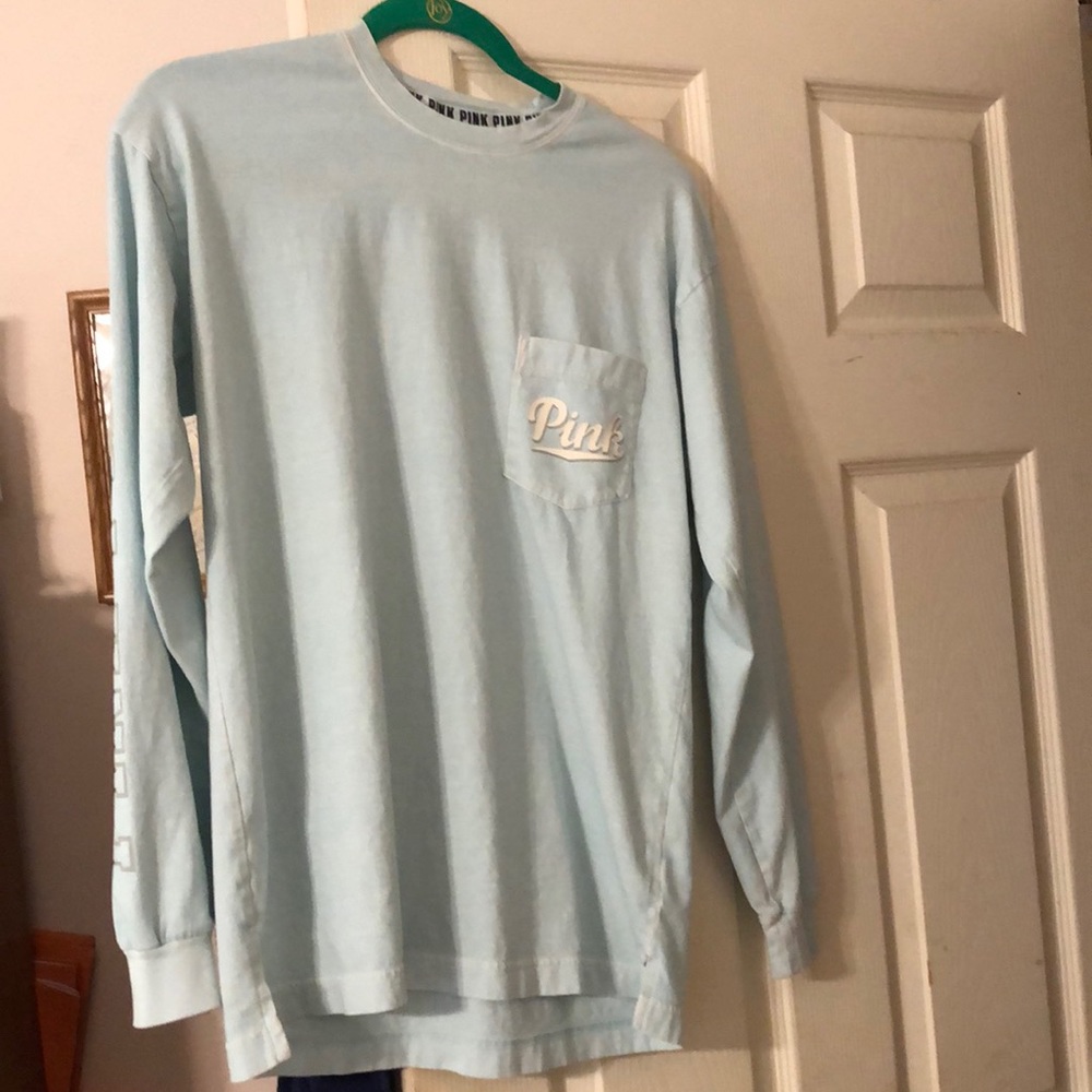 Victoria’s Secret Pink Tee - Color: light blue or sea foam green
